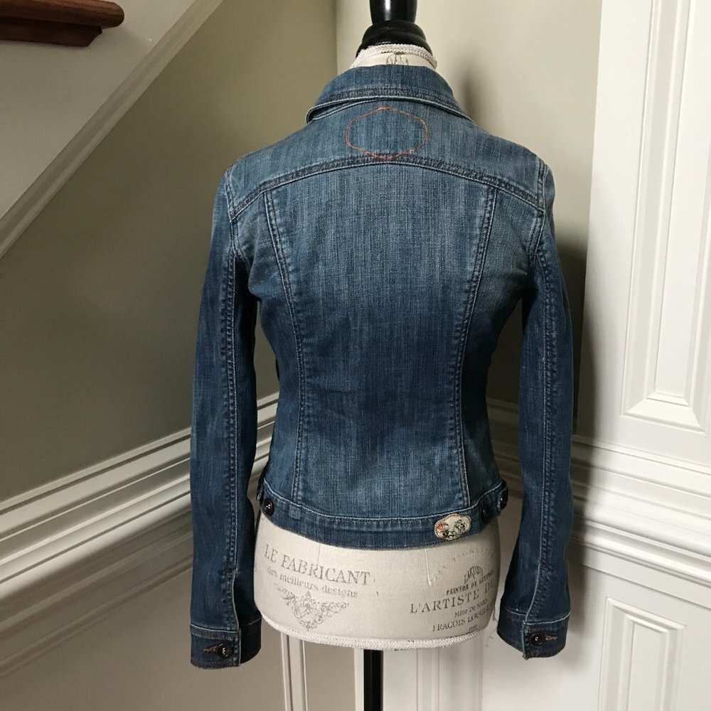 Joe's Jean Jacket Denim Womens Medium Blue Button Down Long Sleeve Cotton Collar - Picture 12 of 15